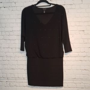 WHBM Dress XS Black Mini with tiny black beading